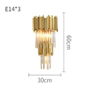 Modern gold and clear crystal led wall sconce bedroom light