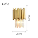 Modern gold and clear crystal led wall sconce bedroom light