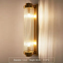 Modern gold and clear glass led wall lamps bedroom sconce