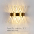 Modern gold and clear glass led wall lamps bedroom sconce
