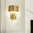 Modern gold and clear glass led wall lamps bedroom sconce