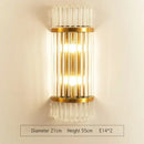 Modern gold and clear glass led wall lamps bedroom sconce