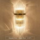 Modern gold and clear glass led wall lamps bedroom sconce
