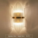 Modern gold and clear glass led wall lamps bedroom sconce