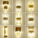 Modern gold and clear glass led wall lamps bedroom sconce