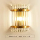 Modern gold and clear glass led wall lamps bedroom sconce