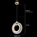 Modern gold and crystal oval bedside pendant light bedroom decor
