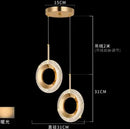 Modern gold and crystal oval bedside pendant light bedroom decor
