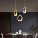 Modern gold and crystal oval bedside pendant light bedroom decor