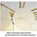 Modern gold and frosted glass led chandelier dining room light