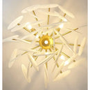 Modern gold and frosted glass led chandelier dining room light
