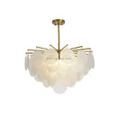 Modern gold and frosted glass led chandelier dining room light