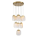 Modern gold and glass pendant lights for dining room