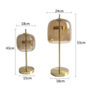 Modern gold and gray glass table lamp bedroom decor