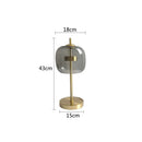Modern gold and gray glass table lamp set for bedroom