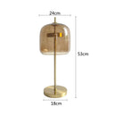 Modern gold and gray glass table lamp set for bedroom