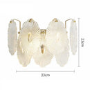 Modern gold and gray glass wall lamp living room leaf sconce