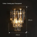 Modern gold and gray glass wall lamp living room leaf sconce