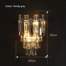 Modern gold and gray glass wall lamp living room leaf sconce