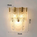 Modern gold and gray glass wall lamp living room leaf sconce