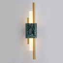 Modern gold and green marble wall lamp bedroom sconce