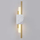 Modern gold and green marble wall lamp bedroom sconce