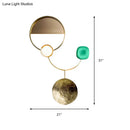 Modern gold and green orbit wall sconce bedroom wall lamp
