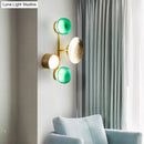 Modern gold and green orbit wall sconce bedroom wall lamp