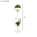 Modern gold and green orbit wall sconce bedroom wall lamp