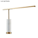 DecorBites™ Gold L-Shaped LED Nightstand Lamp: Stylish Table Light with Marble Base