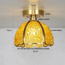 DecorBites™ Copper Canopy LED Ceiling Light Glass Crystal Nordic Modern Decor for Home