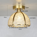 Modern gold and pink column glass crystal ceiling light bedroom