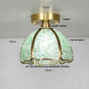 Modern gold and pink column glass crystal ceiling light bedroom