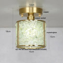 Modern gold and pink column glass crystal ceiling light bedroom