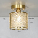 Modern gold and pink column glass crystal ceiling light bedroom