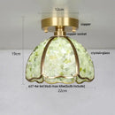 Modern gold and pink column glass crystal ceiling light bedroom