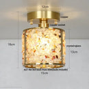 Modern gold and pink column glass crystal ceiling light bedroom