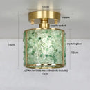 Modern gold and pink column glass crystal ceiling light bedroom