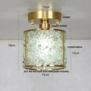 Modern gold and pink column glass crystal ceiling light bedroom