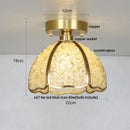 Modern gold and pink column glass crystal ceiling light bedroom