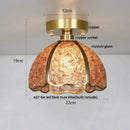 Modern gold and pink column glass crystal ceiling light bedroom