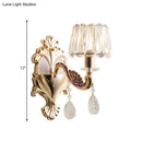 Modern gold and purple peacock wall sconce bedroom drum shade e12 e14