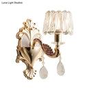 Modern gold and purple peacock wall sconce bedroom drum shade e12 e14
