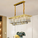 Modern gold and smoke gray crystal chandelier kitchen island e12 e14