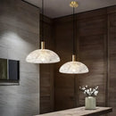 Modern gold and textured glass pendant light for kitchen dining room