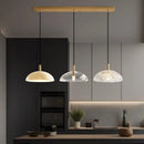 Modern gold and textured glass pendant light for kitchen dining room