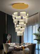 Modern gold and white decorbites acrylic led chandelier living room