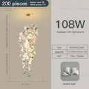 Modern gold and white gingko leaf ceramic chandelier living room light