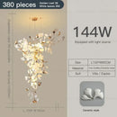 Modern gold and white gingko leaf ceramic chandelier living room light