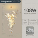 Modern gold and white gingko leaf ceramic chandelier living room light